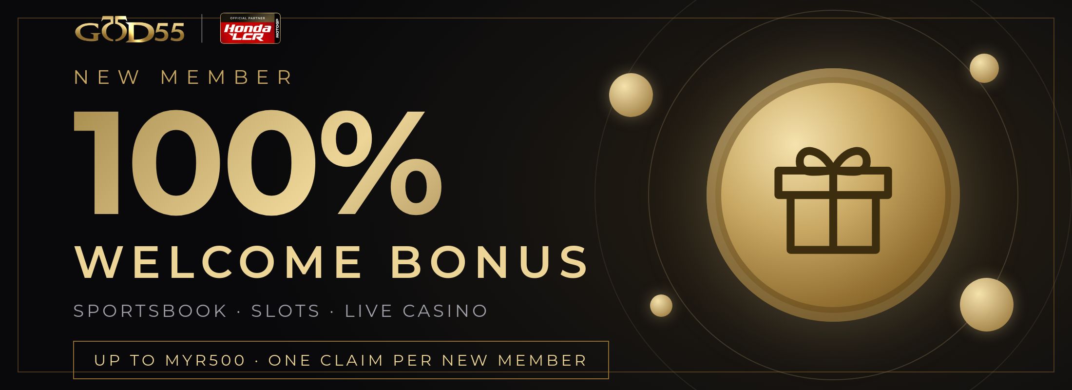 GOD55 100% Welcome Bonus Malaysia 2026