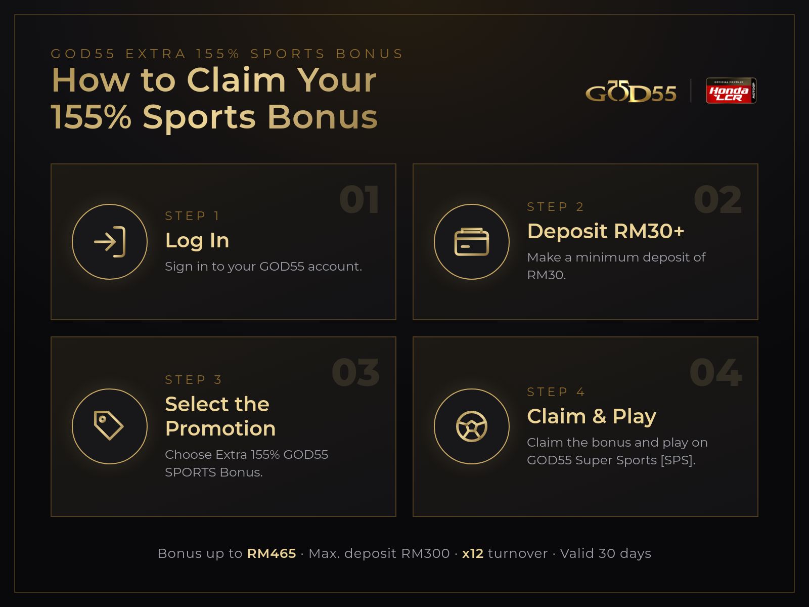 How to Claim GOD55 155% Sports Bonus