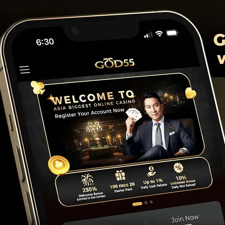 GOD55 app on mobile
