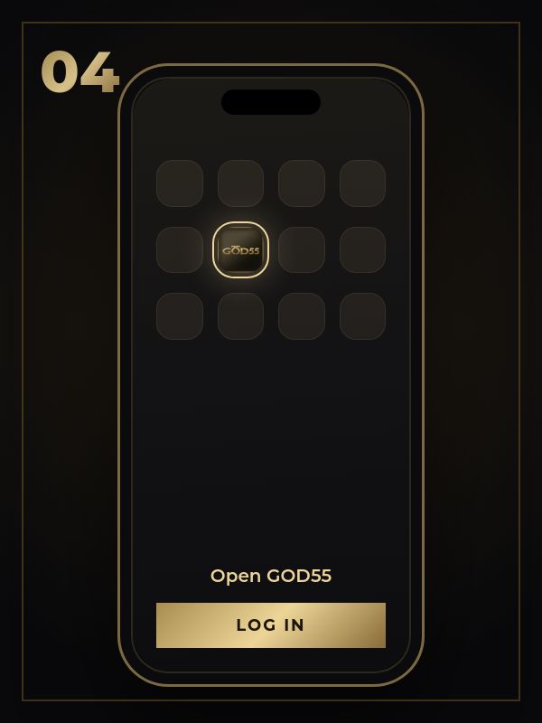 GOD55 app icon on iPhone
